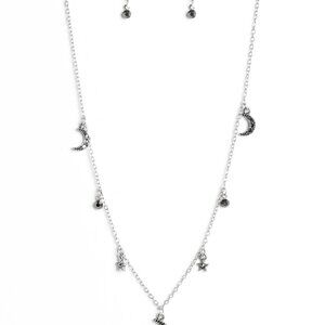 Lunar Lagoon - Silver Necklace and Earrings Set